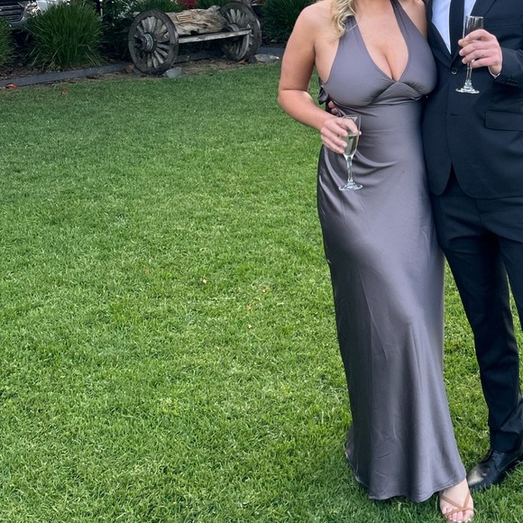 Peppermayo - Heavy Hearted Satin Maxi Dress - Steel Me Away - Picture 2 of 3